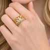 Anillo Multi Piedra 01.310.0050 Oro Laminado, Diseño de Amor, con Blanca Zirconia Cubica, Pulido, Tono Dorado (One size fits all)