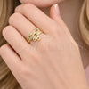Anillo Multi Piedra 01.310.0051 Oro Laminado, Diseño de Infinito, con Blanca Zirconia Cubica, Pulido, Tono Dorado (One size fits all)