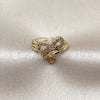 Anillo Multi Piedra 01.310.0051 Oro Laminado, Diseño de Infinito, con Blanca Zirconia Cubica, Pulido, Tono Dorado (One size fits all)