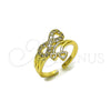 Anillo Multi Piedra 01.310.0051 Oro Laminado, Diseño de Infinito, con Blanca Zirconia Cubica, Pulido, Tono Dorado (One size fits all)