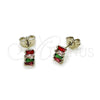 Arete Dormilona 02.310.0117 Rodio Laminado, Diseño de Baguette, con Zirconia Cubica Multicolor, Pulido, Rodinado