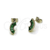 Arete Dormilona 02.310.0119 Rodio Laminado, Diseño de Baguette, con Zirconia Cubica Verde, Pulido, Rodinado