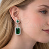 Arete Colgante 02.452.0006.1 Rodio Laminado, Diseño de Cluster, con Zirconia Cubica Verde y Blanca, Pulido, Rodinado