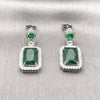 Arete Colgante 02.452.0006.1 Rodio Laminado, Diseño de Cluster, con Zirconia Cubica Verde y Blanca, Pulido, Rodinado