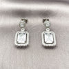 Arete Colgante 02.452.0006.2 Rodio Laminado, Diseño de Cluster, con Zirconia Cubica Blanca, Pulido, Rodinado