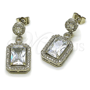 Arete Colgante 02.452.0006.2 Rodio Laminado, Diseño de Cluster, con Zirconia Cubica Blanca, Pulido, Rodinado