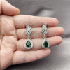 Arete Colgante 02.452.0008.3 Rodio Laminado, Diseño de Gota y Alas, con Zirconia Cubica Zafiro Azul, Pulido, Rodinado