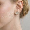 Arete Dormilona 02.452.0014 Rodio Laminado, Diseño de Nudo y Baguette, con Zirconia Cubica Blanca, Pulido, Rodinado