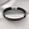 Pulsera Elegante 03.219.0001.08 Acero Inoxidable, Diseño de Llave Griega, Pulido, Tono Plateado (10 MM Thickness, 8 Inches Length)