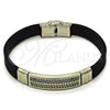 Pulsera Elegante 03.219.0001.08 Acero Inoxidable, Diseño de Llave Griega, Pulido, Tono Plateado (10 MM Thickness, 8 Inches Length)
