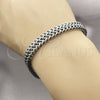 Pulsera Elegante 03.440.0001.09 Acero Inoxidable, Diseño de Square Franco, Pulido, Tono Plateado (08 MM Thickness, 9 Inches Length)