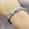 Pulsera Elegante 03.440.0003.08 Acero Inoxidable, Diseño de Square Franco, Pulido, Tono Plateado (Thickness, 8 Inches Length)