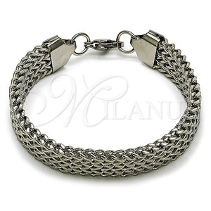 Pulsera Elegante 03.440.0003.08 Acero Inoxidable, Diseño de Square Franco, Pulido, Tono Plateado (Thickness, 8 Inches Length)