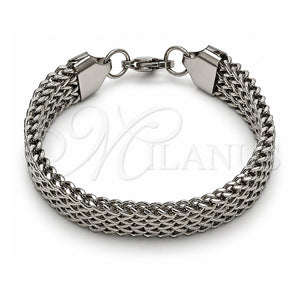 Pulsera Elegante 03.440.0003.08 Acero Inoxidable, Diseño de Square Franco, Pulido, Tono Plateado (Grosor 12.8 MM, 8 Pulgadas de Largo)