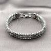 Pulsera Elegante 03.440.0004.09 Acero Inoxidable, Diamantado, Tono Plateado (Thickness, 9 Inches Length)
