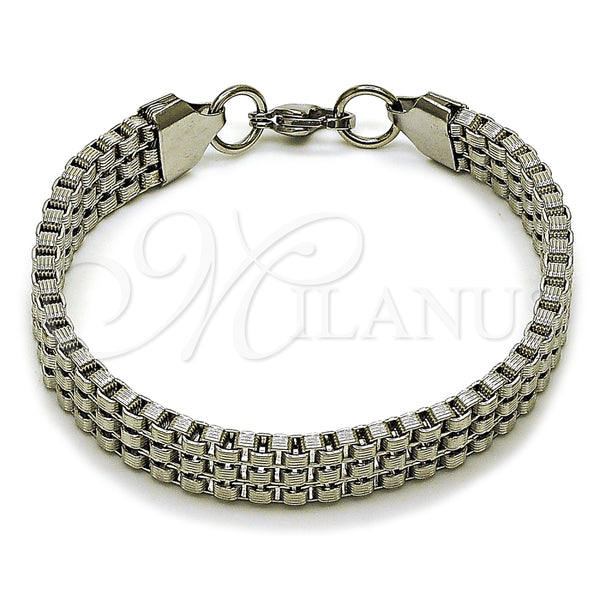 Pulsera Elegante 03.440.0004.09 Acero Inoxidable, Diamantado, Tono Plateado (Thickness, 9 Inches Length)