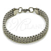 Pulsera Elegante 03.440.0004.09 Acero Inoxidable, Diamantado, Tono Plateado (Thickness, 9 Inches Length)