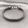 Pulsera Elegante 03.440.0005.09 Acero Inoxidable, Diseño de Square Franco, Pulido, Tono Plateado (Thickness, 9 Inches Length)