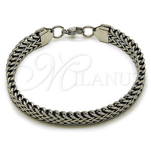 Pulsera Elegante 03.440.0005.09 Acero Inoxidable, Diseño de Square Franco, Pulido, Tono Plateado (Thickness, 9 Inches Length)