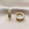 Argolla Huggie 02.323.0117.16 Oro Laminado, con Blanca Zirconia Cubica, Pulido, Tono Dorado