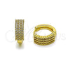 Argolla Huggie 02.323.0117.16 Oro Laminado, con Blanca Zirconia Cubica, Pulido, Tono Dorado