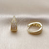 Argolla Huggie 02.323.0119.14 Oro Laminado, con Blanca Zirconia Cubica, Pulido, Tono Dorado