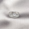 Anillo Multi Piedra 01.323.0001 Rodio Laminado, con Zirconia Cubica Blanca, Pulido, Rodinado (Talla Unica)