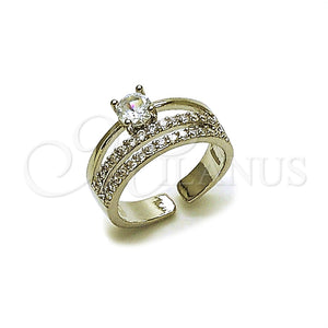 Anillo Multi Piedra 01.323.0001 Rodio Laminado, con Zirconia Cubica Blanca, Pulido, Rodinado (Talla Unica)