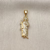 Dije Religioso 05.210.0018 Oro Laminado, Diseño de San Judas, Pulido, Tono Dorado