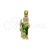 Dije Religioso 05.210.0018.1 Oro Laminado, Diseño de San Judas, Pulido, Tres Tonos