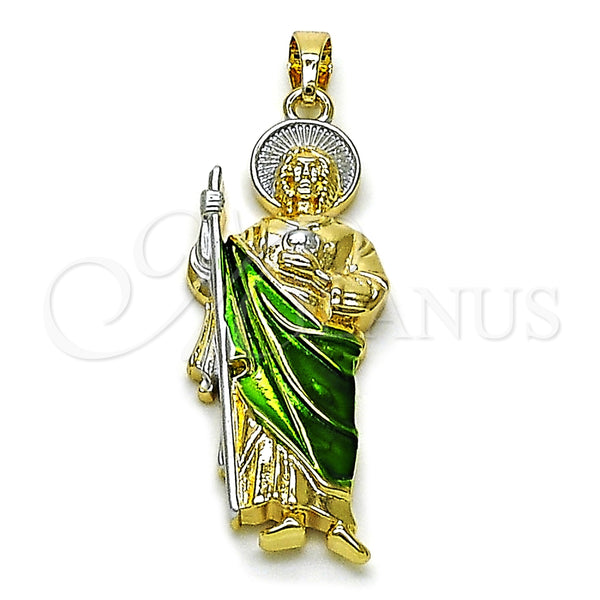Dije Religioso 05.210.0019.1 Oro Laminado, Diseño de San Judas, Pulido, Tres Tonos