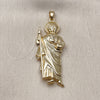 Dije Religioso 05.210.0021 Oro Laminado, Diseño de San Judas, Pulido, Tono Dorado