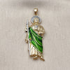 Dije Religioso 05.210.0021.1 Oro Laminado, Diseño de San Judas, Pulido, Tres Tonos
