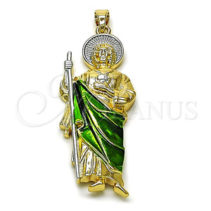 Dije Religioso 05.210.0021.1 Oro Laminado, Diseño de San Judas, Pulido, Tres Tonos