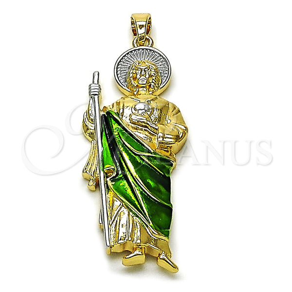 Dije Religioso 05.210.0021.1 Oro Laminado, Diseño de San Judas, Pulido, Tres Tonos