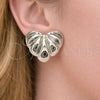 Arete Dormilona 02.455.0001 Oro Laminado Blanco, Diseño de Corazón, Pulido, Rodinado