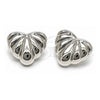 Arete Dormilona 02.455.0001 Oro Laminado Blanco, Diseño de Corazón, Pulido, Rodinado