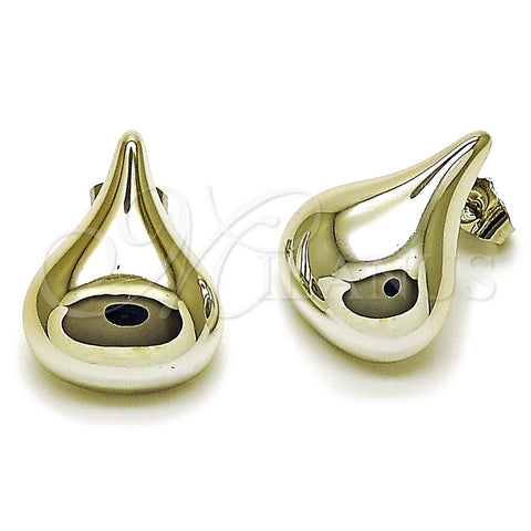 Arete Dormilona 02.455.0014 Rodio Laminado, Diseño de Gota, Pulido, Rodinado