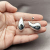Arete Dormilona 02.455.0030 Rodio Laminado, Diseño de Gota, Pulido, Rodinado