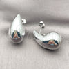 Arete Dormilona 02.455.0030 Rodio Laminado, Diseño de Gota, Pulido, Rodinado