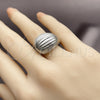 Anillo Elegante 01.213.0054.1 Rodio Laminado, Diseño de Gota, Diamantado, Rodinado (Talla Unica)
