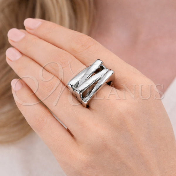 Anillo Elegante 01.213.0084 Rodio Laminado, Pulido, Rodinado (Talla Unica)