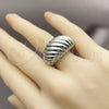 Anillo Elegante 01.213.0046.1 Rodio Laminado, Diseño de Torcido, Pulido, Rodinado (Talla Unica)