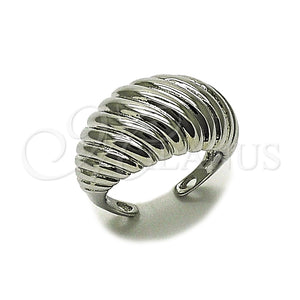 Anillo Elegante 01.213.0046.1 Rodio Laminado, Diseño de Torcido, Pulido, Rodinado (Talla Unica)