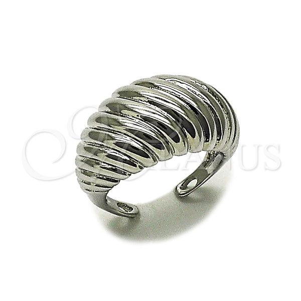 Anillo Elegante 01.213.0046.1 Rodio Laminado, Diseño de Torcido, Pulido, Rodinado (Talla Unica)