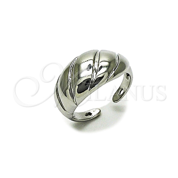 Anillo Elegante 01.213.0085 Rodio Laminado, Diseño de Torcido, Pulido, Rodinado (Talla Unica)