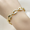 Pulsera Elegante 04.213.0345.07 Oro Laminado, Diseño de Puff Mariner, Pulido, Tono Dorado (Grosor 11.5 MM, 7 Pulgadas de Largo)