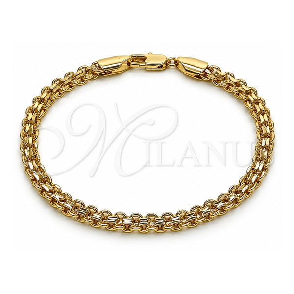 Pulsera Básica 03.213.0354.1.07 Oro Laminado, Diseño de Bismarco, Pulido, Tono Dorado (Grosor 05 MM, 8 Pulgadas de Largo)