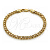 Pulsera Básica 03.213.0354.1.07 Oro Laminado, Diseño de Bismarco, Pulido, Tono Dorado (Grosor 05 MM, 8 Pulgadas de Largo)