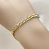 Pulsera Básica 03.213.0436.07 Oro Laminado, Pulido, Tono Dorado (Grosor 05.5 MM, 8 Pulgadas de Largo)
